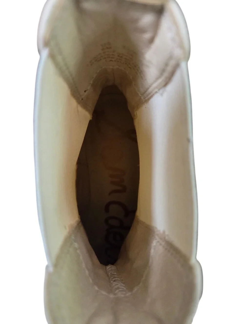 Sam Edelman Cream White Chelsea Platform Boots, Size 6M